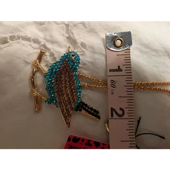 Betsey Johnson Blue Bird Necklace NWT Retired Y2K Fairycore Cottagecore - Picture 3 of 9